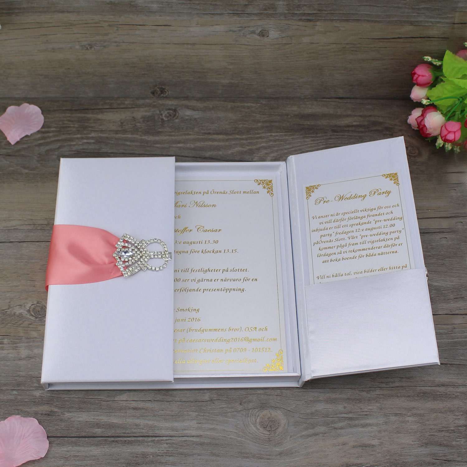 Handmade Luxury Silk Wedding Invitations Boxes